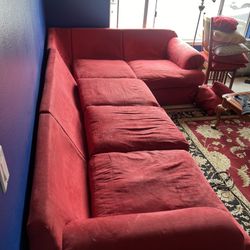 Red Sectional Couch / Sofa