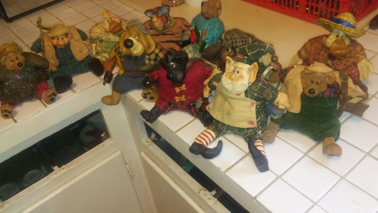 Their animals in clothes bean bag bottoms old