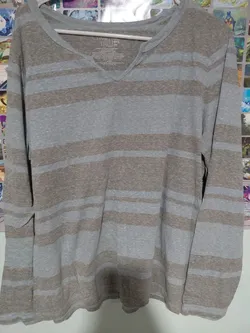 Time and Tru Long Sleeve Striped Top 2XG