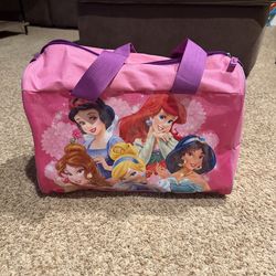 Pink Disney Princess Travel Tote Bag with Purple Handles. Has some stains & no bottom insert