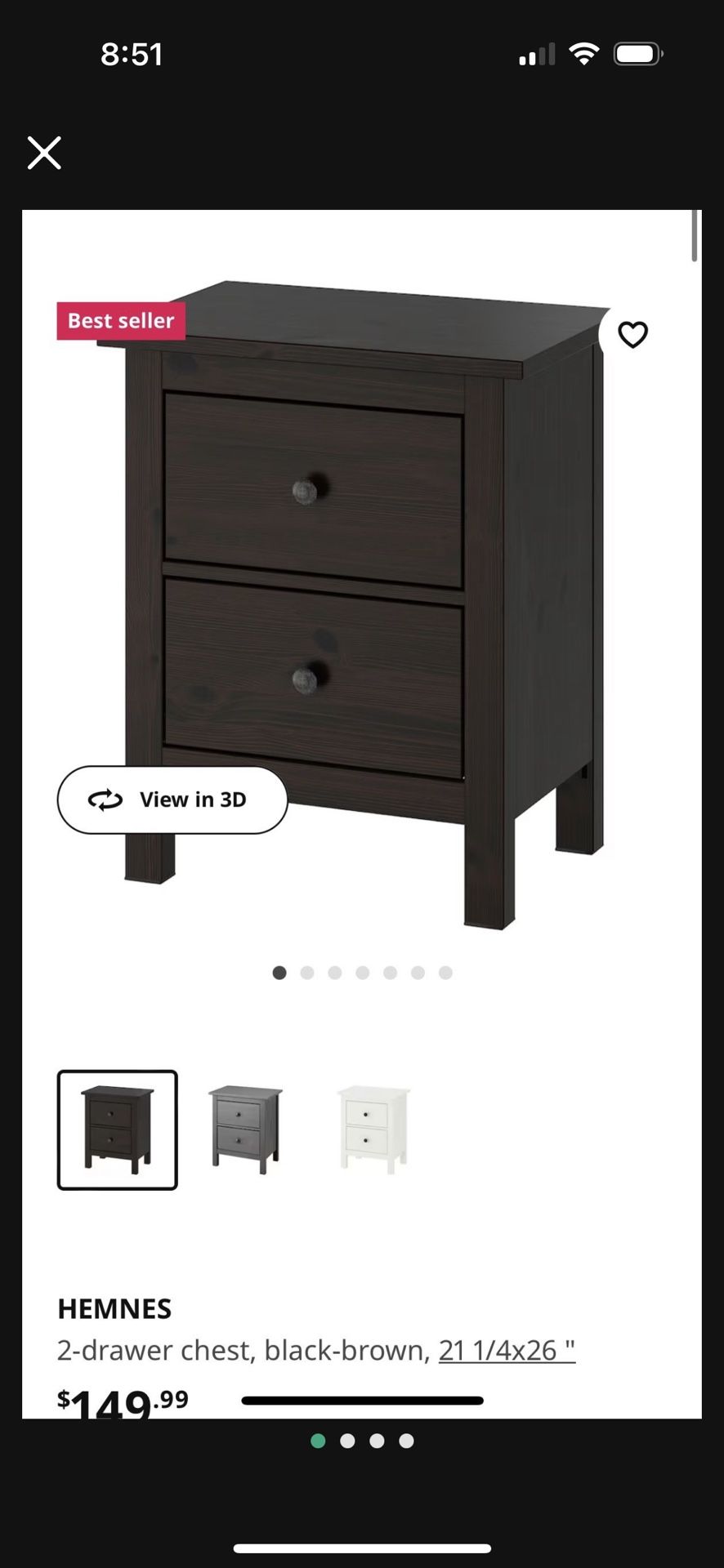 IKEA Hemnes Nightstand or End table