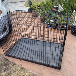 48’ Folding dog/pet crate With Double Door Front/ Side Door
