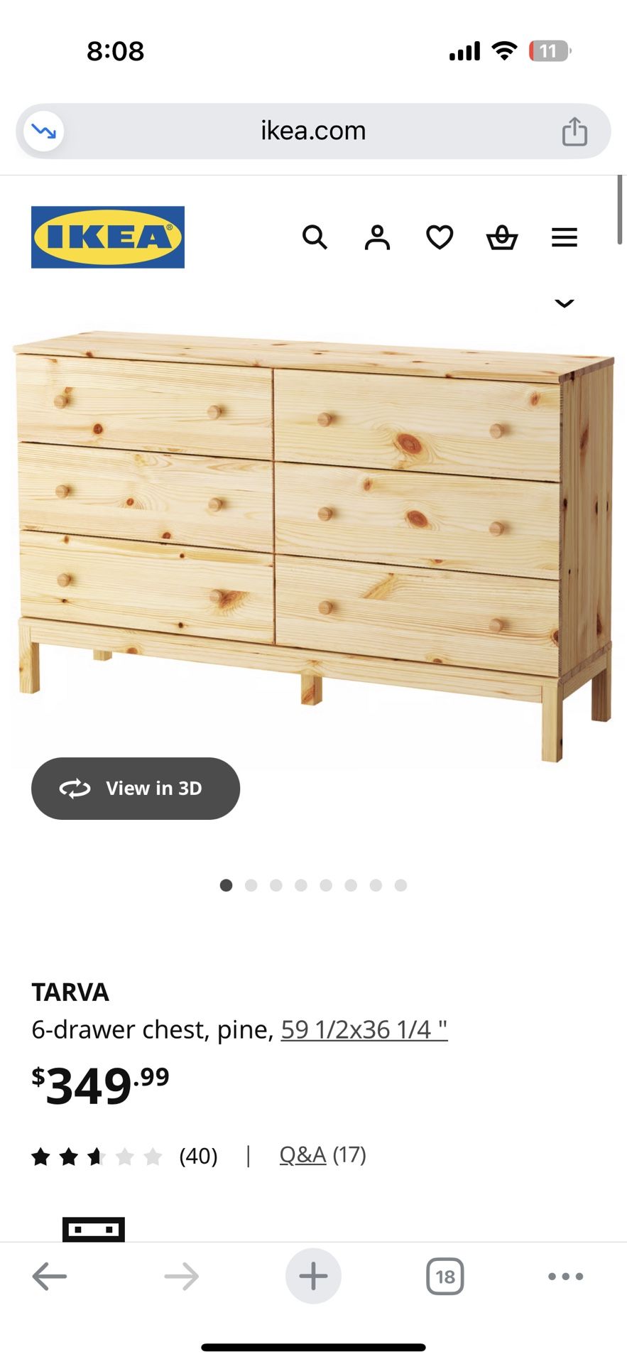 Ikea Tarva Dresser