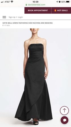 David’s Bridal Ball Gown with beaded front and side rutching