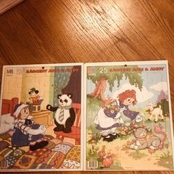 2 1988 MB Raggedy Ann And Andy Puzzles, Price Is For Both