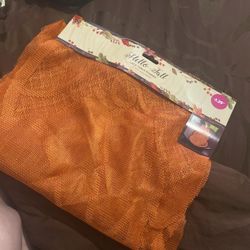 Lace Orange Pumpkin Table Runner 