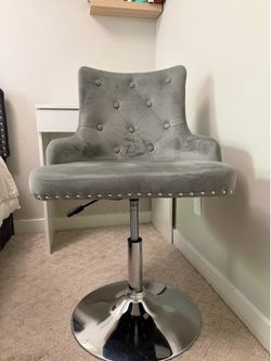 Grey Velvet Accent Chair