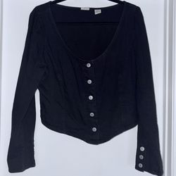 Levi’s Faux Denim Bustier Top - Black Size XL