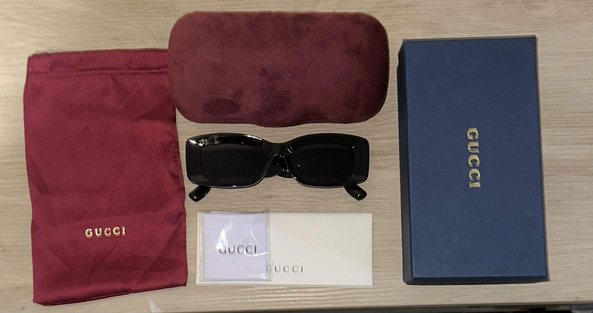 Gucci Black Rectangle Shades 