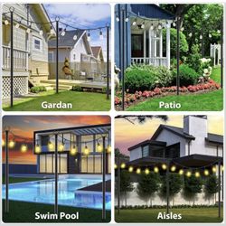 4 Pack AILBTON  10Ft String Light Pole