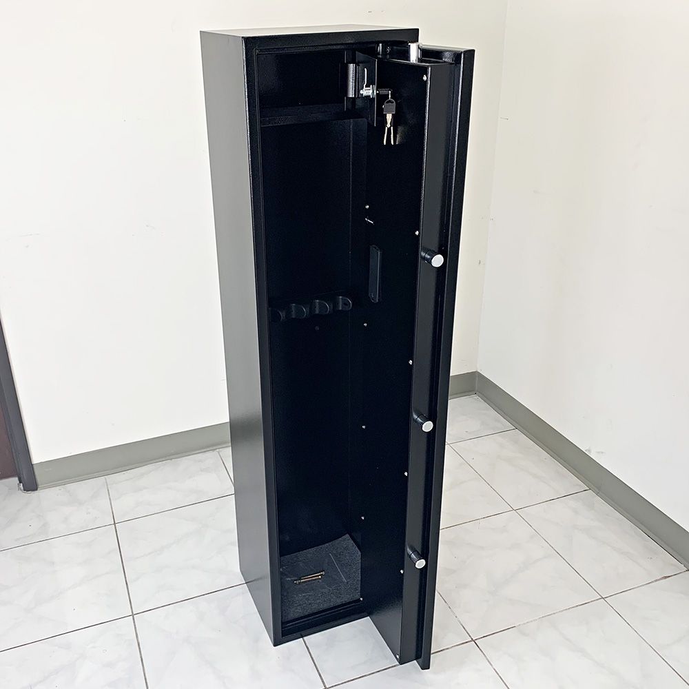 New in Box $199 Large Biometric (5 Gun Rifle) Safe Box Fingerprint Quick Access, Size 14x12x57”, Weight 100Lbs