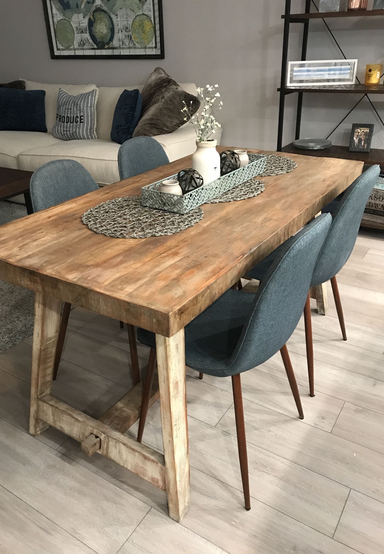 Rustic modern farmhouse table + chairs