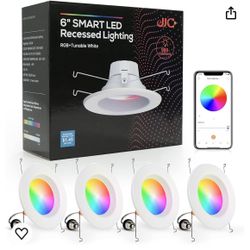 🔆🔆FOR SALE 🔆🔆  JJC 5/6 Inch Smart LED Recessed Lights, RGBWW LED Can Lights Multiple Color Changing Ceiling Light 15W 1300LM,2700K-5000K Dimmable 