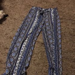 Blue Flowy Pants 
