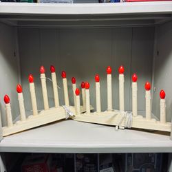 Vtg 8 Light Candolier Window Mantle Candelabra Wax Drip Candles Bundle Of 2