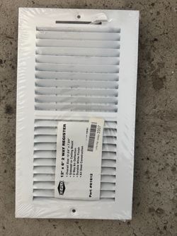 EZ-FLO 12x6 2-Way Steel Air Register White