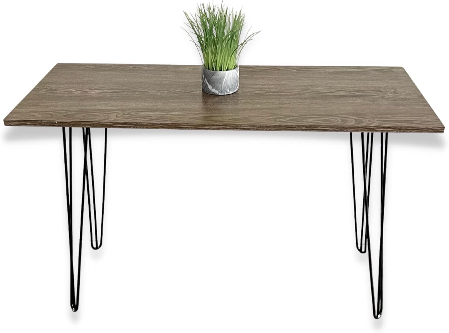 Home Office Desk Retro Black Hairpin Legs, 43" Gray Oak Wood Writing Table, Wooden Computer Desk Small, Student Table Hairpin, Grey Study Desk (Gray W