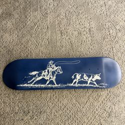 One of One Custom Western Rodeo Skateboard Deck – Cowboy Roping Art Collector Piece