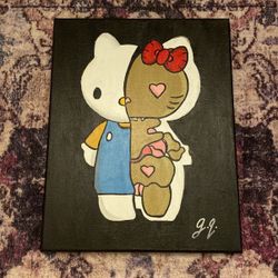 Hello Kitty Skeleton Painting