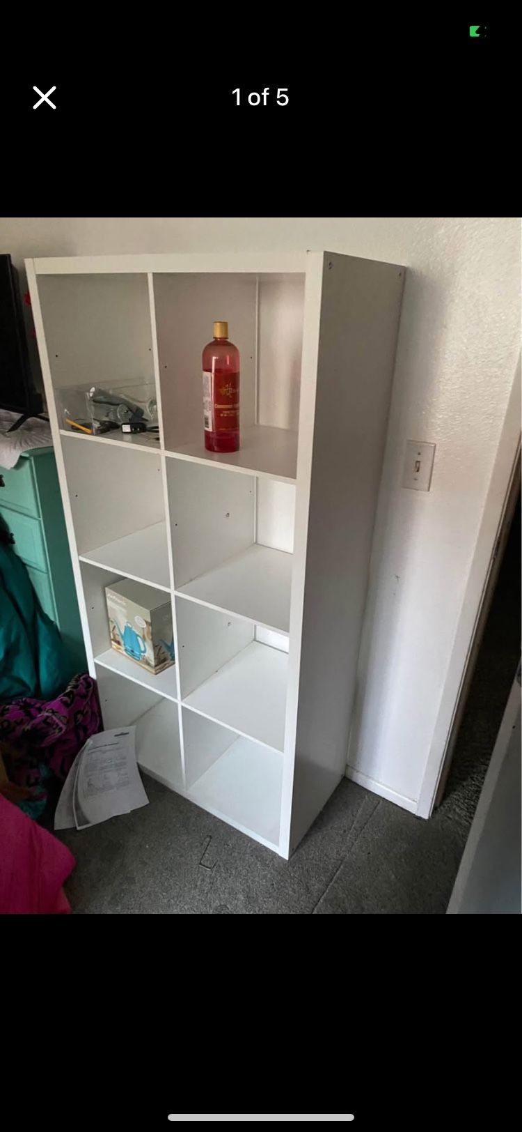 Large White 8-Cube Shelf