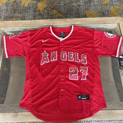 Mike Trout Jersey NEW Mens Large Red Los Angeles Angels for