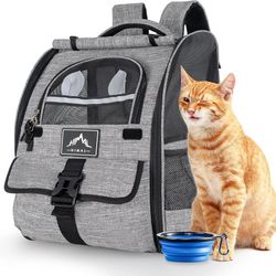 Pet Carrier Backpack for Dogs and Cats,Puppies,Ventilated Design Breathable Dog Carrier Backpack,Cat Bag for Hiking Travel Camping Outdoor Use,Gray