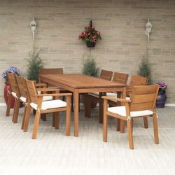 BRAND NEW *Open Box* Rectangular Table 100% FSC Certifed Wood For Outdoot & Indoor 9 Piece Dining Set