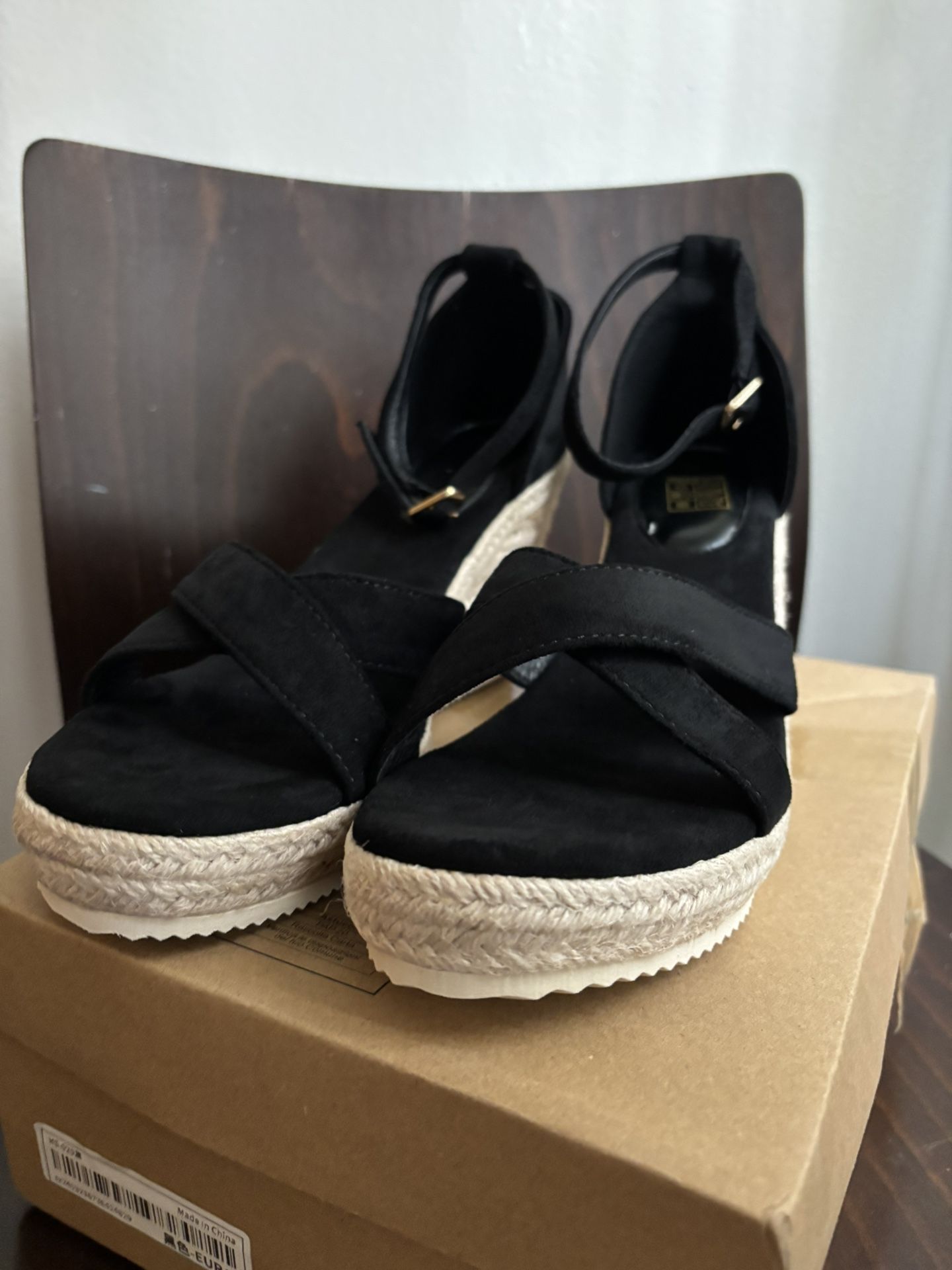 Brand New Black Wedge Heels 