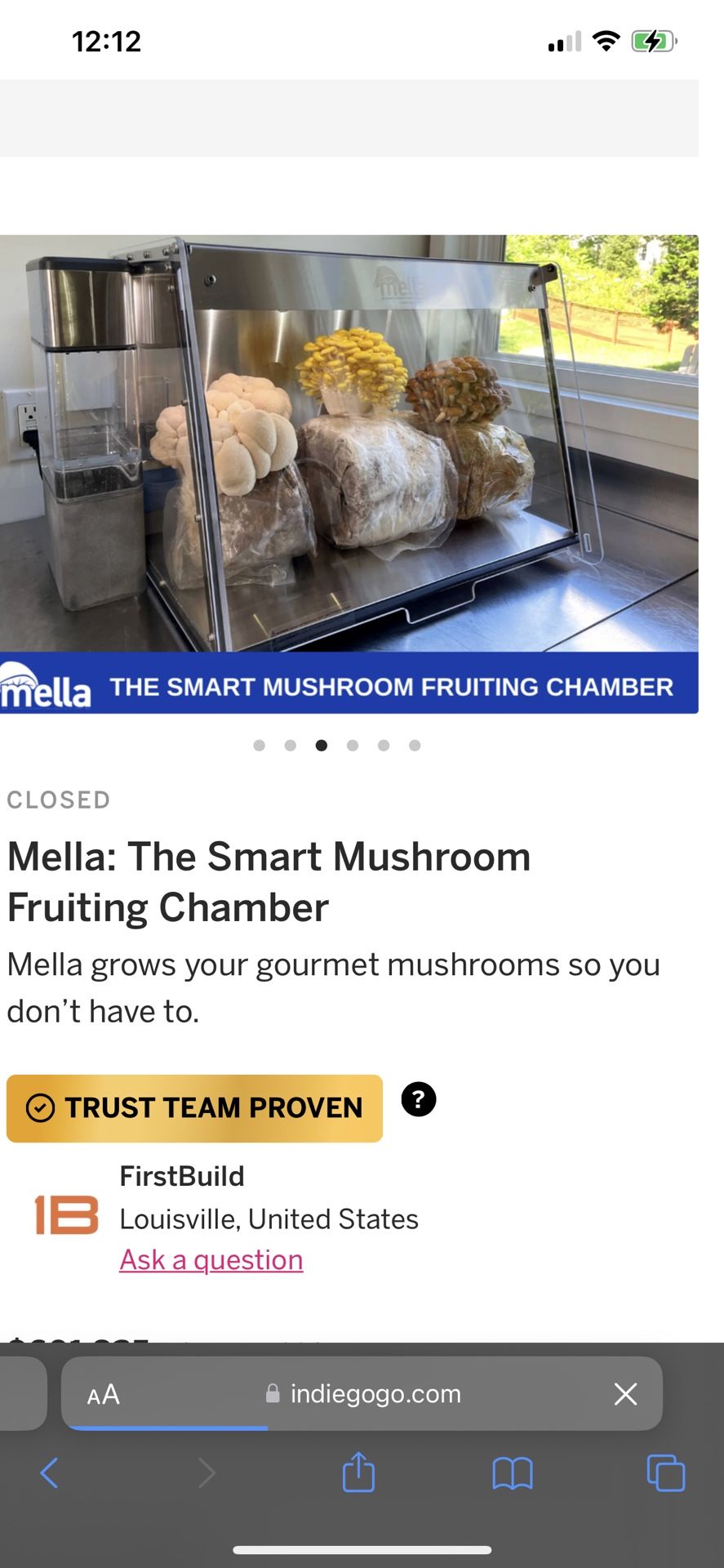 Factory Sealed Mella The Smart Mushroom Fruiting Chamber for Sale in Portland, OR OfferUp