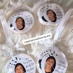 Personalized memorial ornaments quote in English & Spanish 🤍🎄