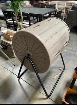 Assembled New Compost Tumbler 37.5 Gallon Large Outdoor Compost Bin w/Dual Chambers 2 Lockable Doors