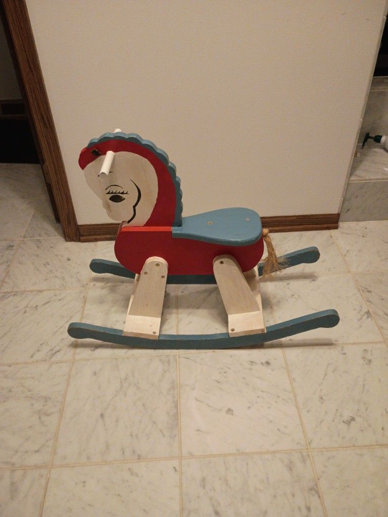 Vintage Wooden Rocking Horse