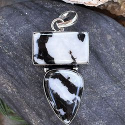 Natural Buffalo Turquoise Gemstone Sterling Silver Pendant