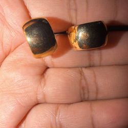 Vintage signed Napier Gold toned hoop screw back earrings