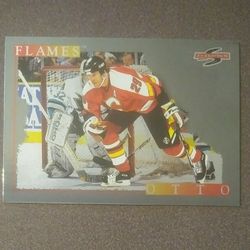 Score 1995-96 Black Ice Joel Otto Calgary Flames #186 Hockey Card Vintage Collectible NHL Pinnacle Professional Sports