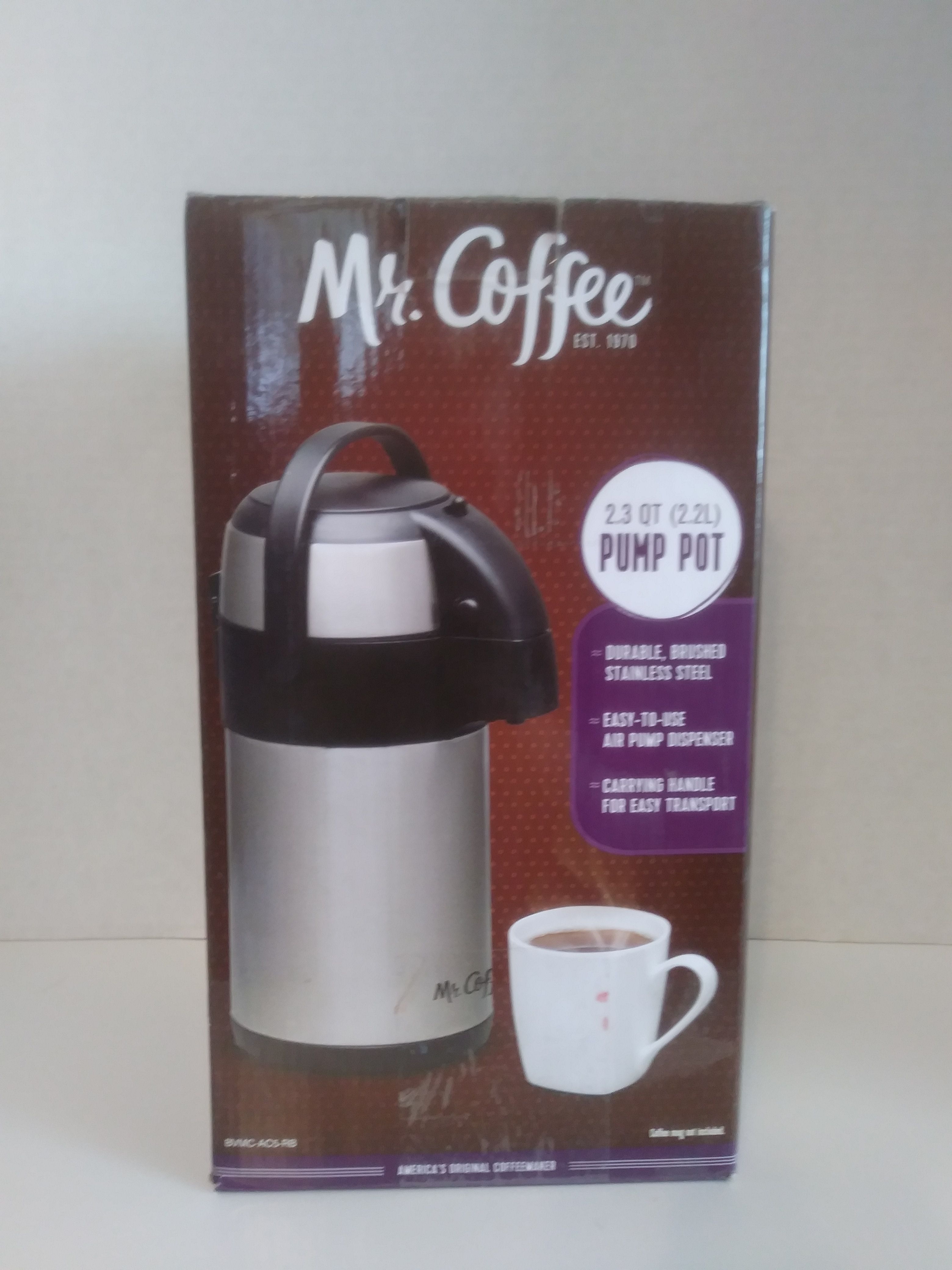 Mr.Coffee 2.3qt Pump Pot *New*