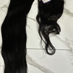 12A 36” Virgin Human Hair 4 Bundles + Free HD Closure 