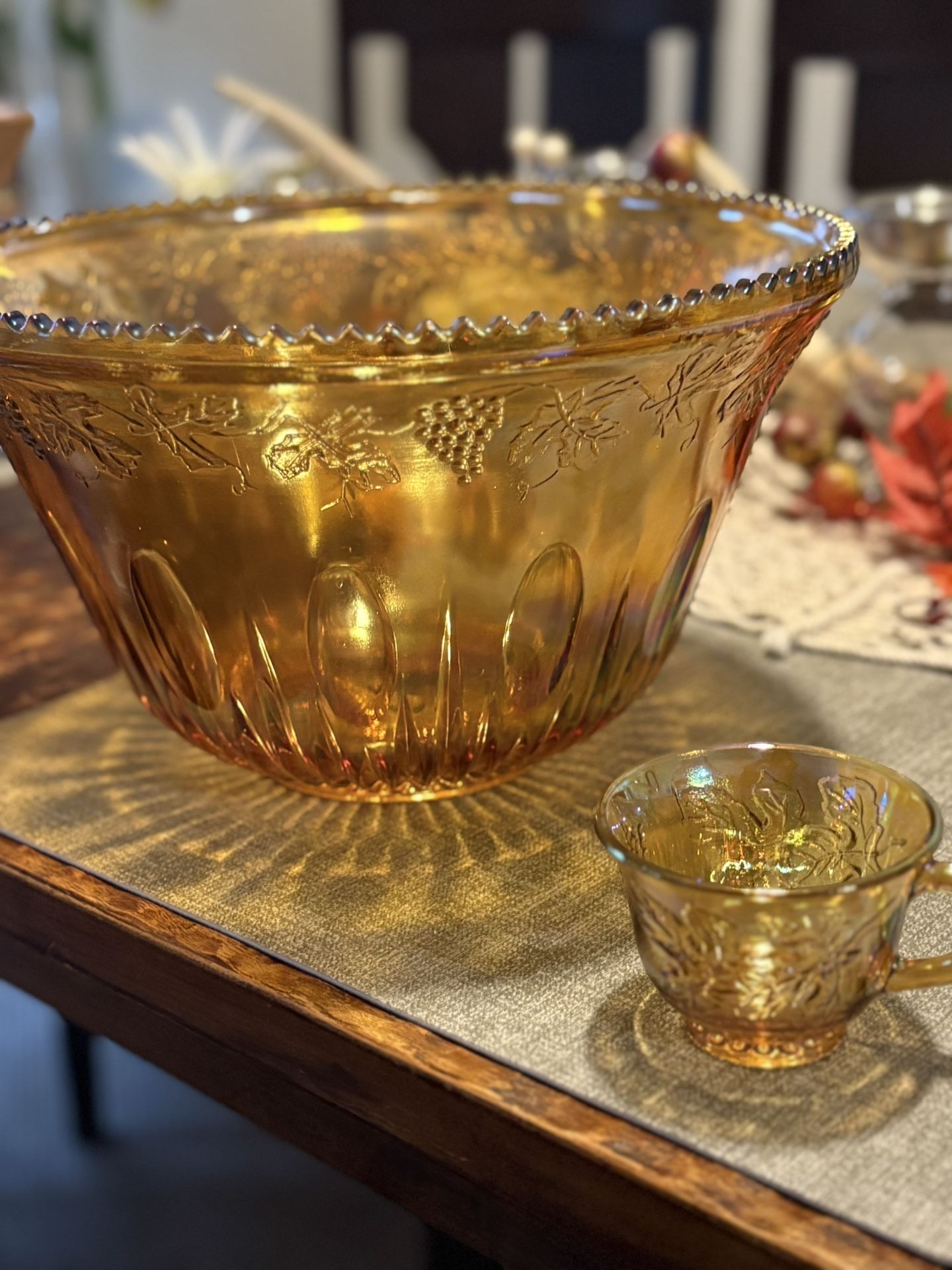 Vintage Carnival Punch Bowl Set