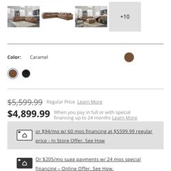 5 Piece Sectional With Ottoman 