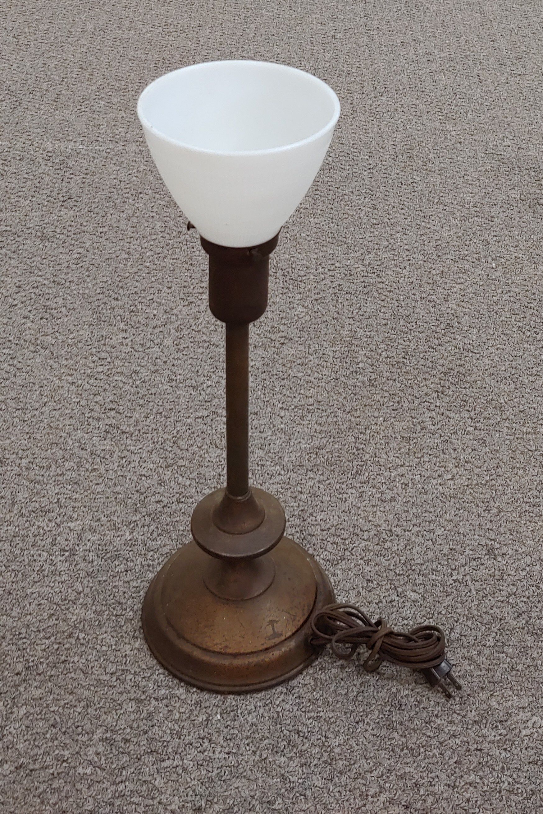 Vintage Brass & Milk Glass Lamp