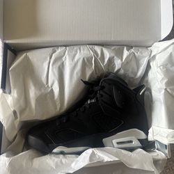 Jordan 6 Black and silver, size 9