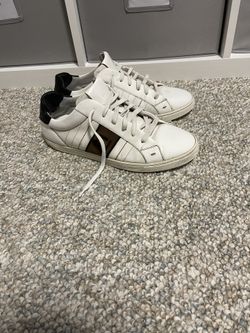 Fendi FF Motif Low-Top White Sneakers Size 8.5 EU/9 US
