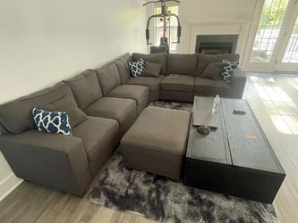 7 piece sectional gray