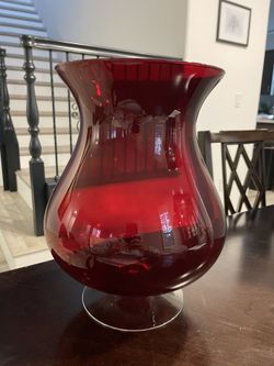 Party Lite Ruby Red Glass Hurricane