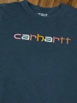 Navy Blue Carhartt Relaxed Fit Colorful Embroidered Logo Med
