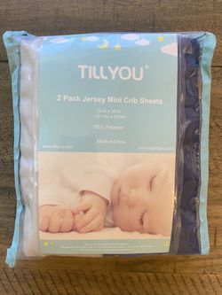 Tillyou jersey mini crib sheets