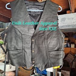 Ladies Unik Leather Apparel Biker Vest Size XXL-$40.00