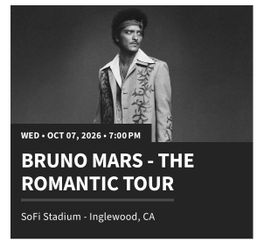 Bruno Mars Floor Tickets