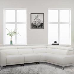 Angeline Leather Power Reclining Sectional 