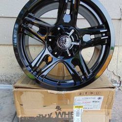 5 New Gloss Black 17X8.5 American Outlaw Lonestar Rims 5X5 +10MM Offset 